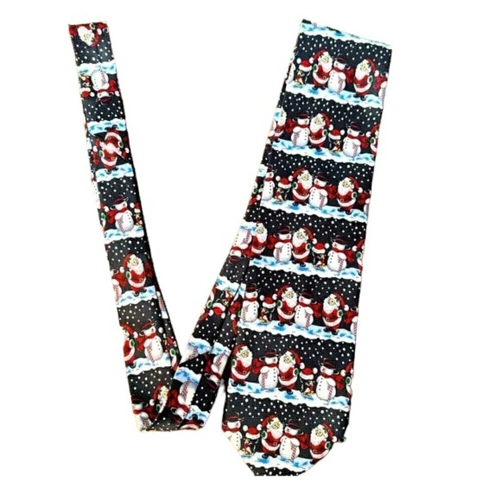Christmas Santa and the Snowmen Holiday Tie